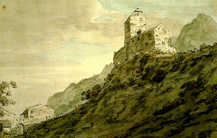 John Robert Cozens south gate of sargans oil painting picture